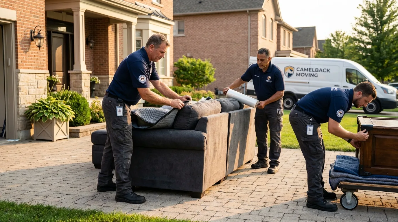 Large estate moving crew wrapping furniture in Bryant, AR